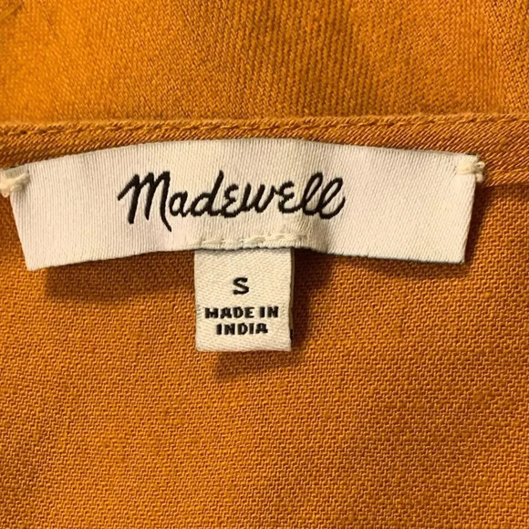 MADEWELL Embroidered Sleeve Popover Dress in Burnished Caramel - Picture 9 of 11